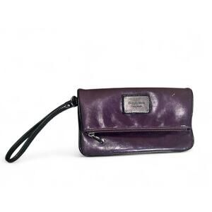 Simply Vera Vera Wang Purple Faux  Leather Fold Over Wristlet Wallet Clutch